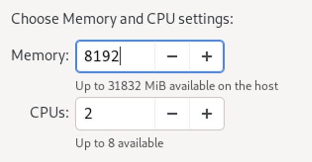 Memory and CPU Setting