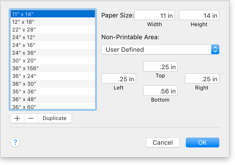 custom papersize